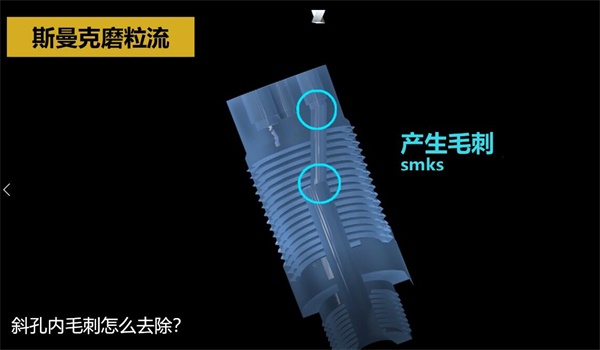 用<a href='http://www.yuncfy.cn' target='_blank'><u>流體拋光機(jī)</u></a>，去除斜孔內(nèi)毛刺